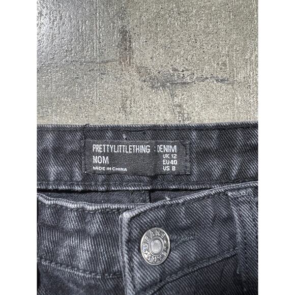 PrettyLittleThing Jeans Black Distressed Women’s Size 8 - Picture 4 of 6